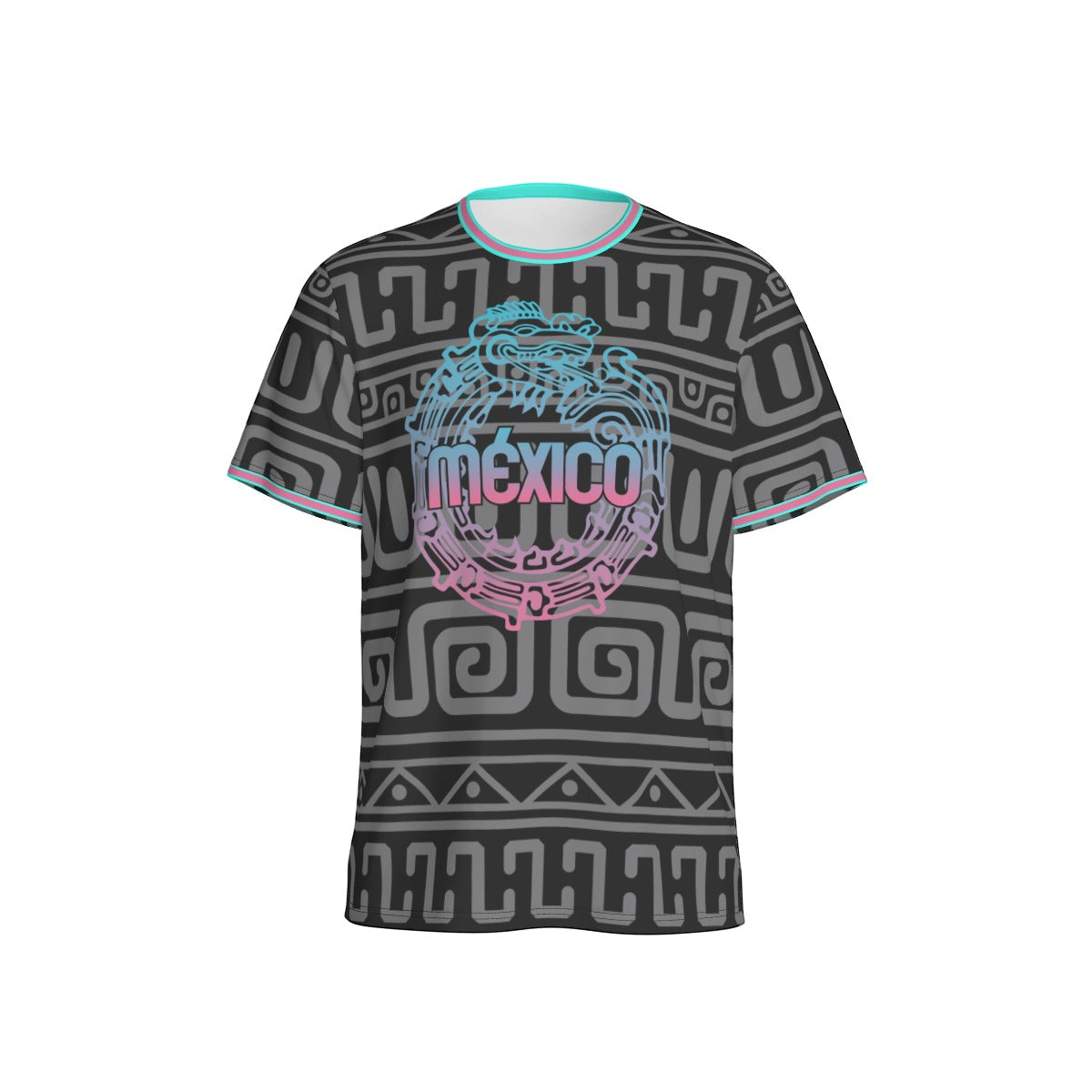 Camiseta México Arte Prehispánico Geométrico Negra Unisex