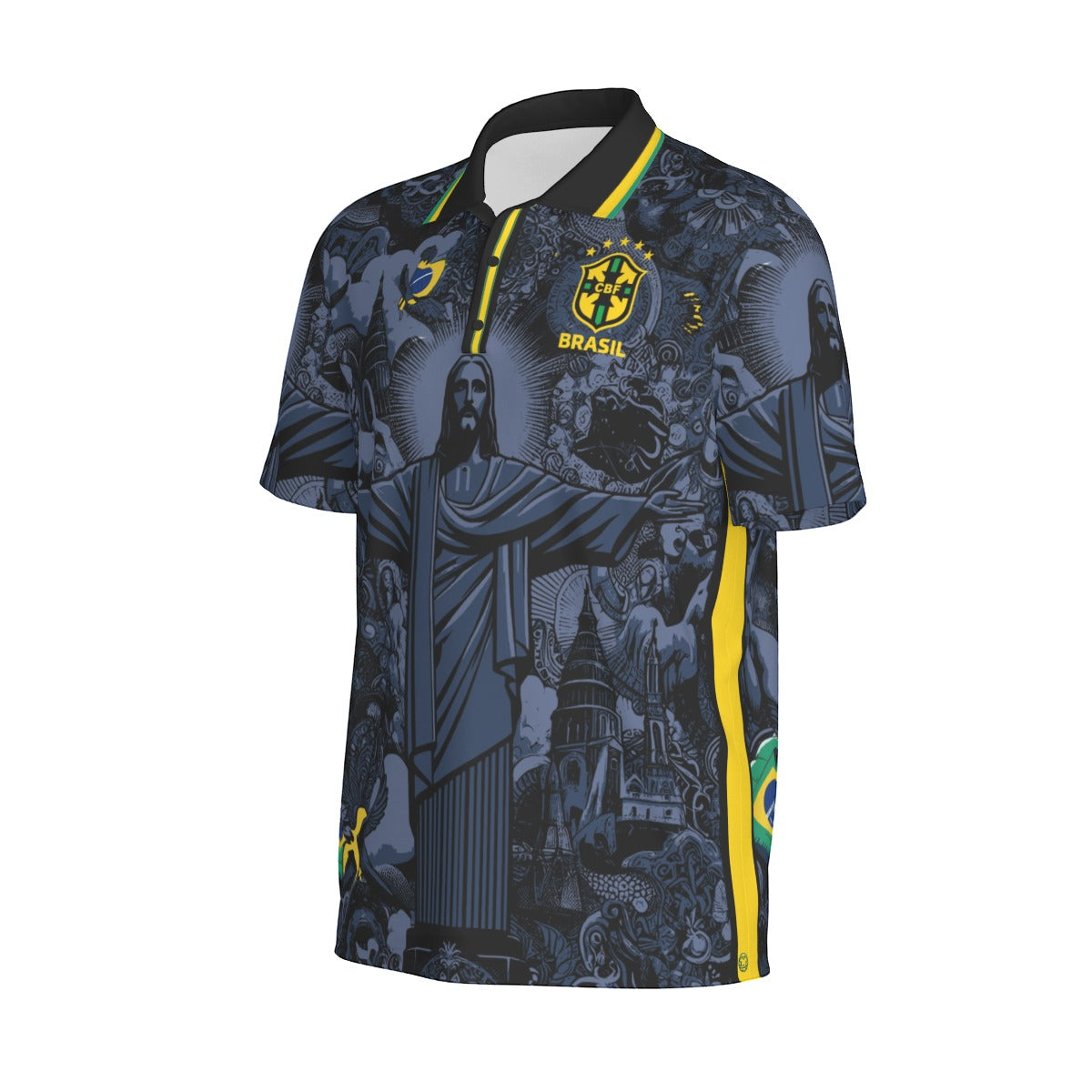 Camiseta Tipo Polo Brasil Streetwear – Cristo Redentor Urbano (Hombre)