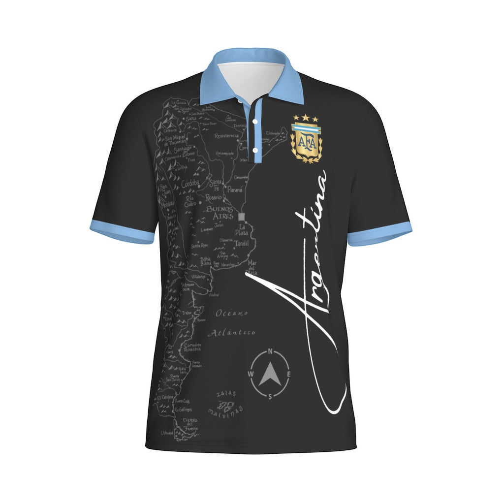 Camiseta Tipo Polo Argentina Mapa – Identidad Nacional (Hombre)