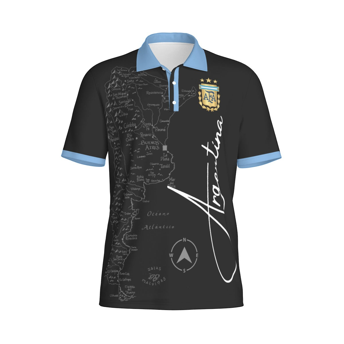 Camiseta Tipo Polo Argentina Mapa – Identidad Nacional (Hombre)