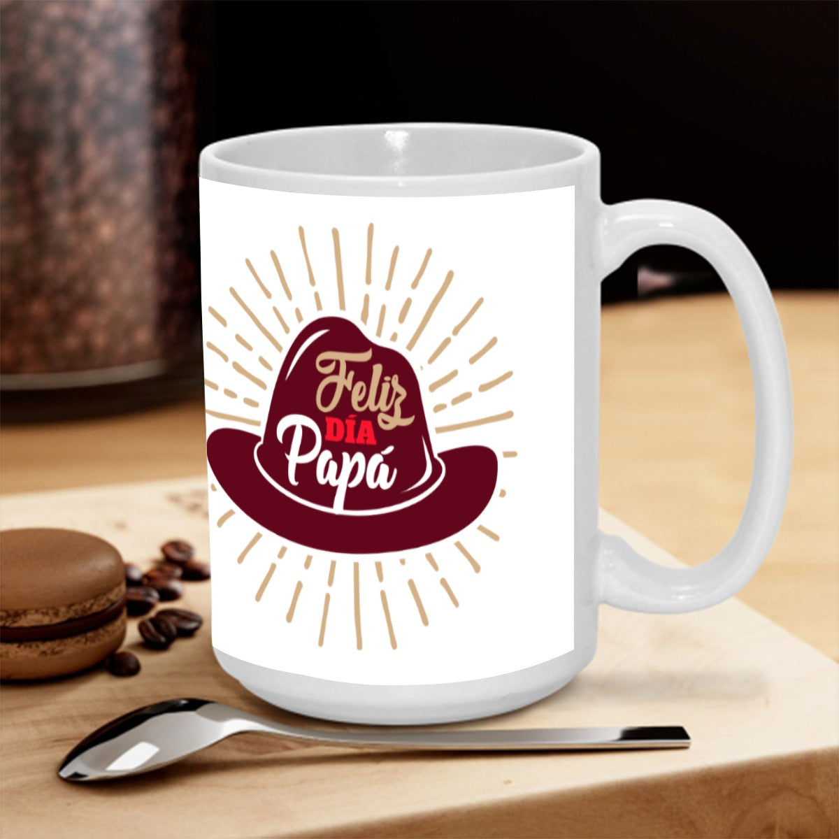 Taza 15 onz Papá Es Un Regalo de Dios – Mug Blanco de Cerámica Personalizado