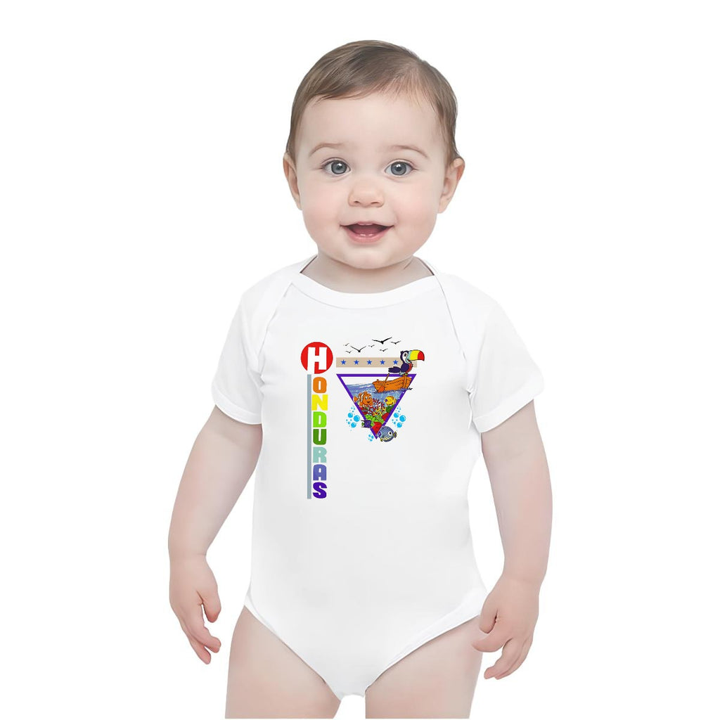 Bodysuit Bebé Honduras Diseño Tropical – Mameluco Bebé Orgullo Hondureño