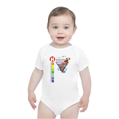 Bodysuit Bebé Honduras Diseño Tropical – Mameluco Bebé Orgullo Hondureño