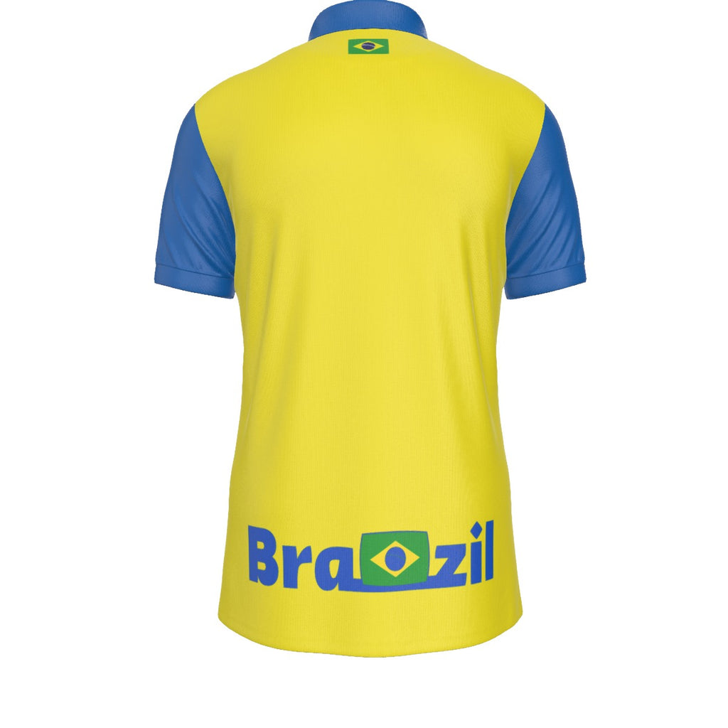 Polo Deportivo Brasil Amarillo con Gráfico Cultural