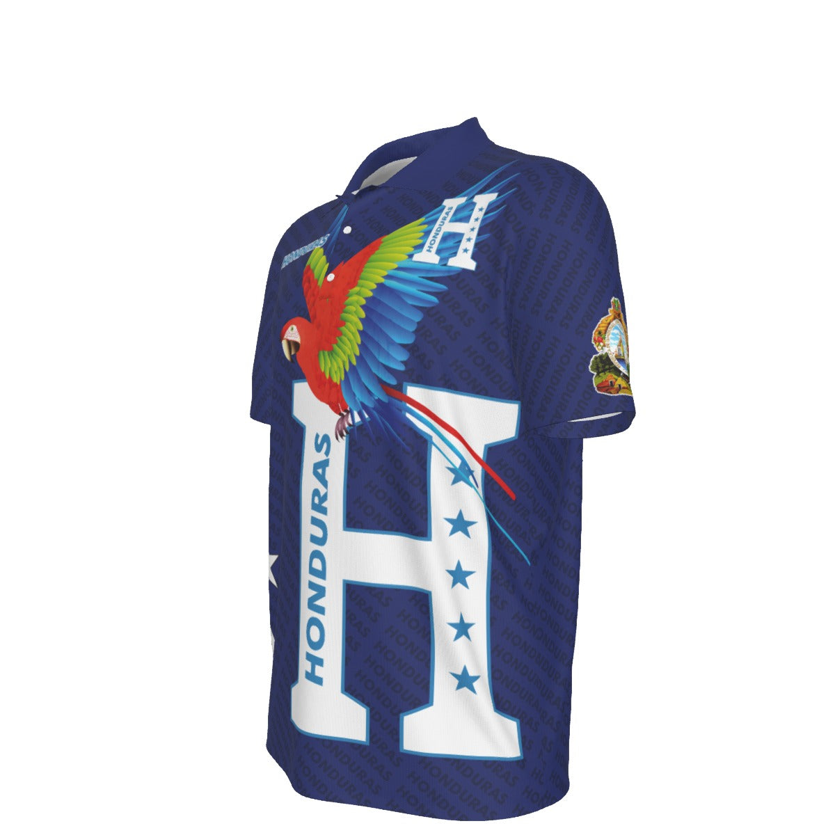 Camisa Polo Honduras Big H - Identidad Nacional – Guacamaya Roja Azul (Hombre)