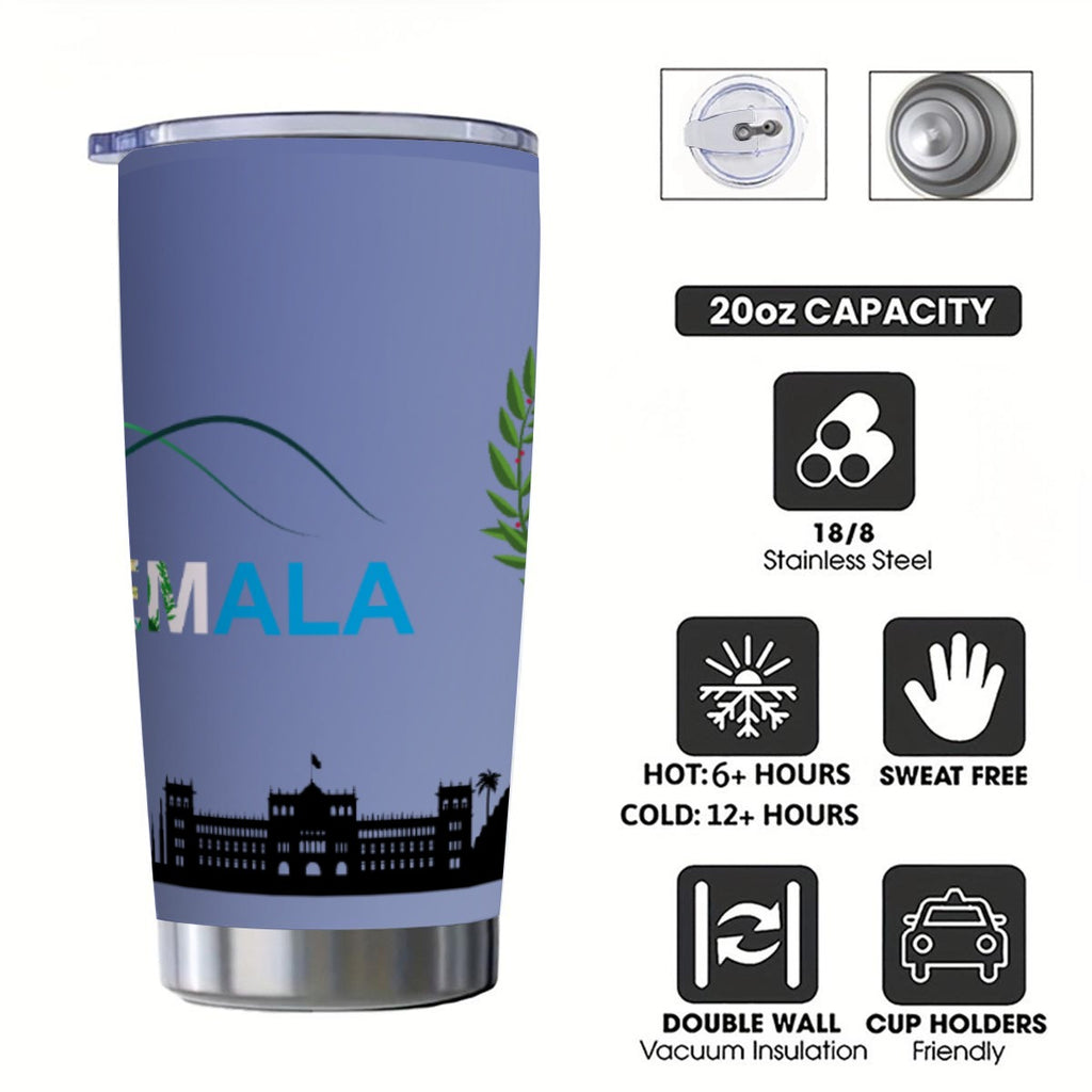 Tumbler Guatemala 20oz – Vaso Térmico de Acero Inoxidable con Tapa Antiderrame