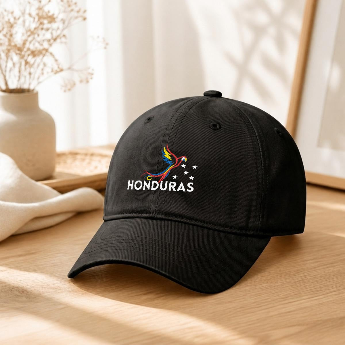 Gorra de Honduras Bordada Premium Guacamaya de Algodón Estilo Casual