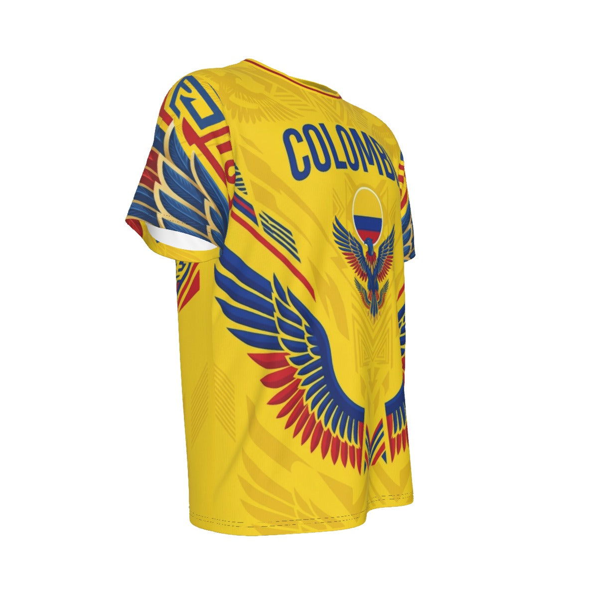 Camiseta Colombia Premium con Diseño de Cóndor Tricolor y Arte Precolombino