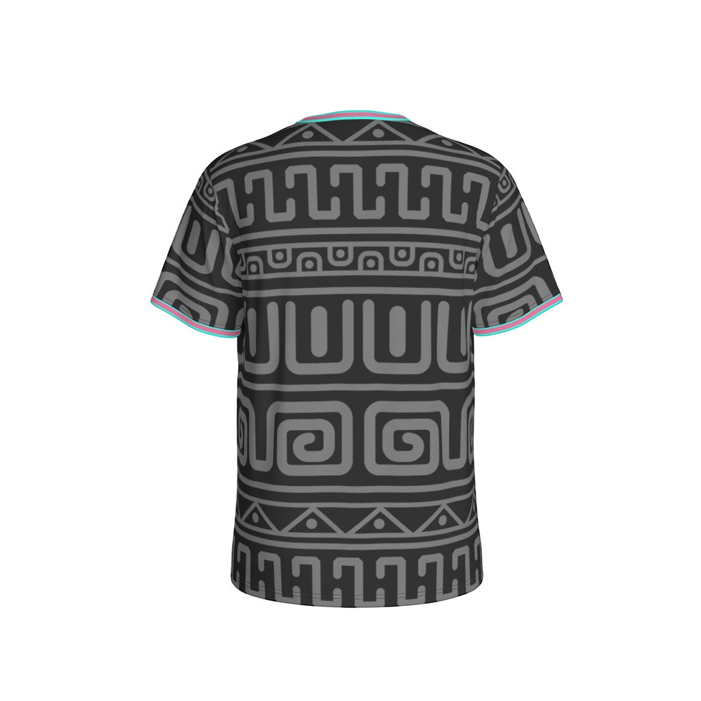 Camiseta México Arte Prehispánico Geométrico Negra Unisex