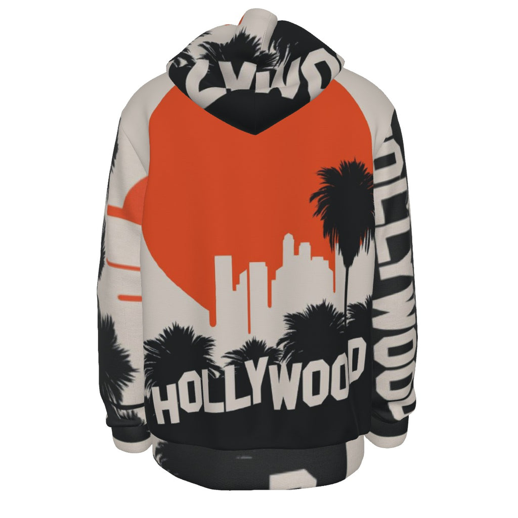 Sudadera Hollywood con palmeras, sol retro y skyline estilo California