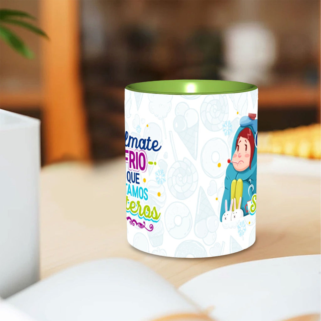 Taza y Tumbler Divertido  Cálmate Frío que Estamos Solteros San Valentin