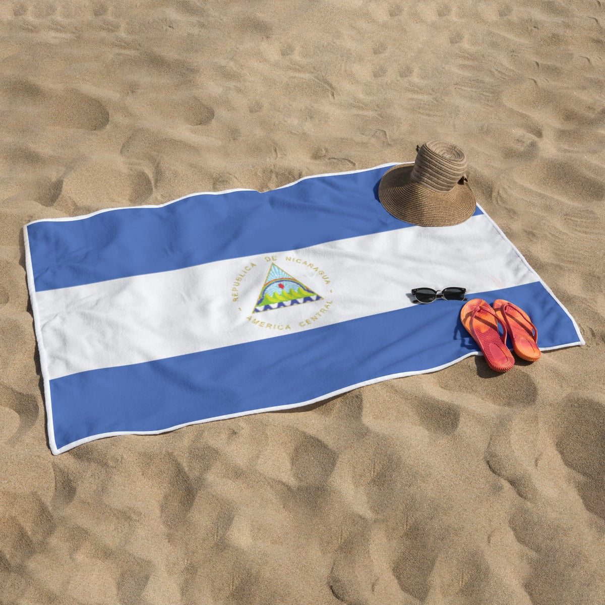 Toalla de Playa Nicaragua Poliéster Diseño Bandera Nicaragüense