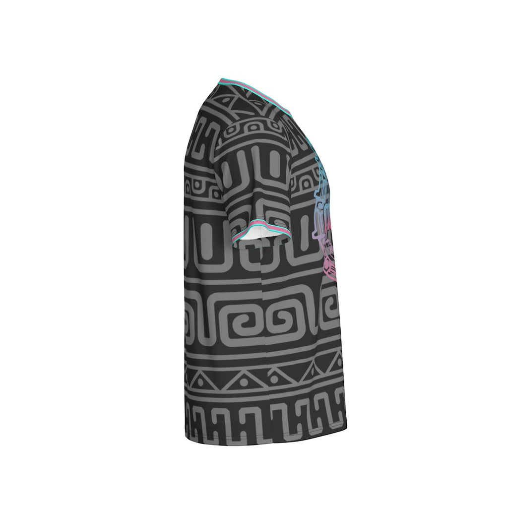 Camiseta México Arte Prehispánico Geométrico Negra Unisex