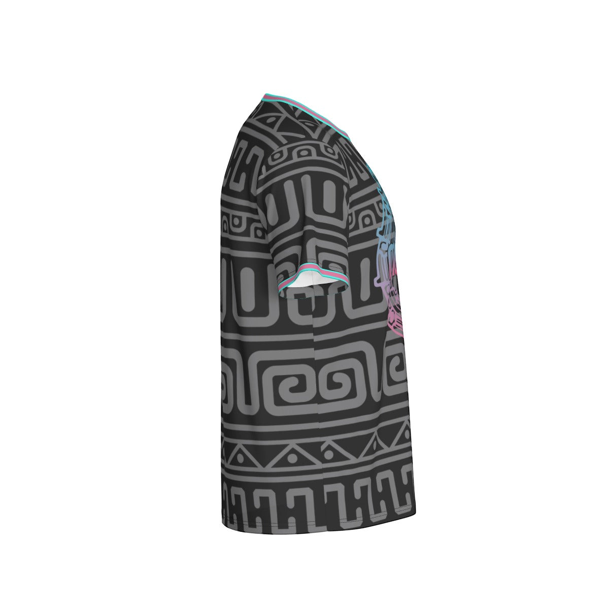 Camiseta México Arte Prehispánico Geométrico Negra Unisex