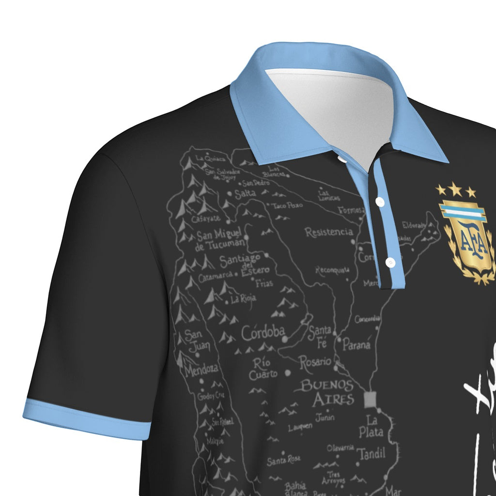 Camiseta Tipo Polo Argentina Mapa – Identidad Nacional (Hombre)
