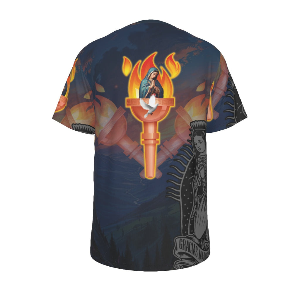 Camisa Virgen de Guadalupe Streetwear – María Celestial Hombre