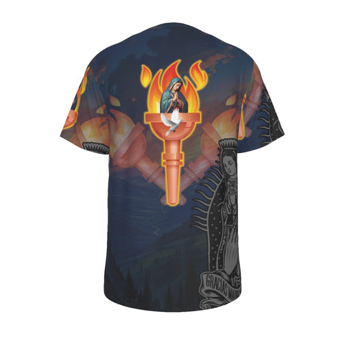 Camisa Virgen de Guadalupe Streetwear – María Celestial Hombre