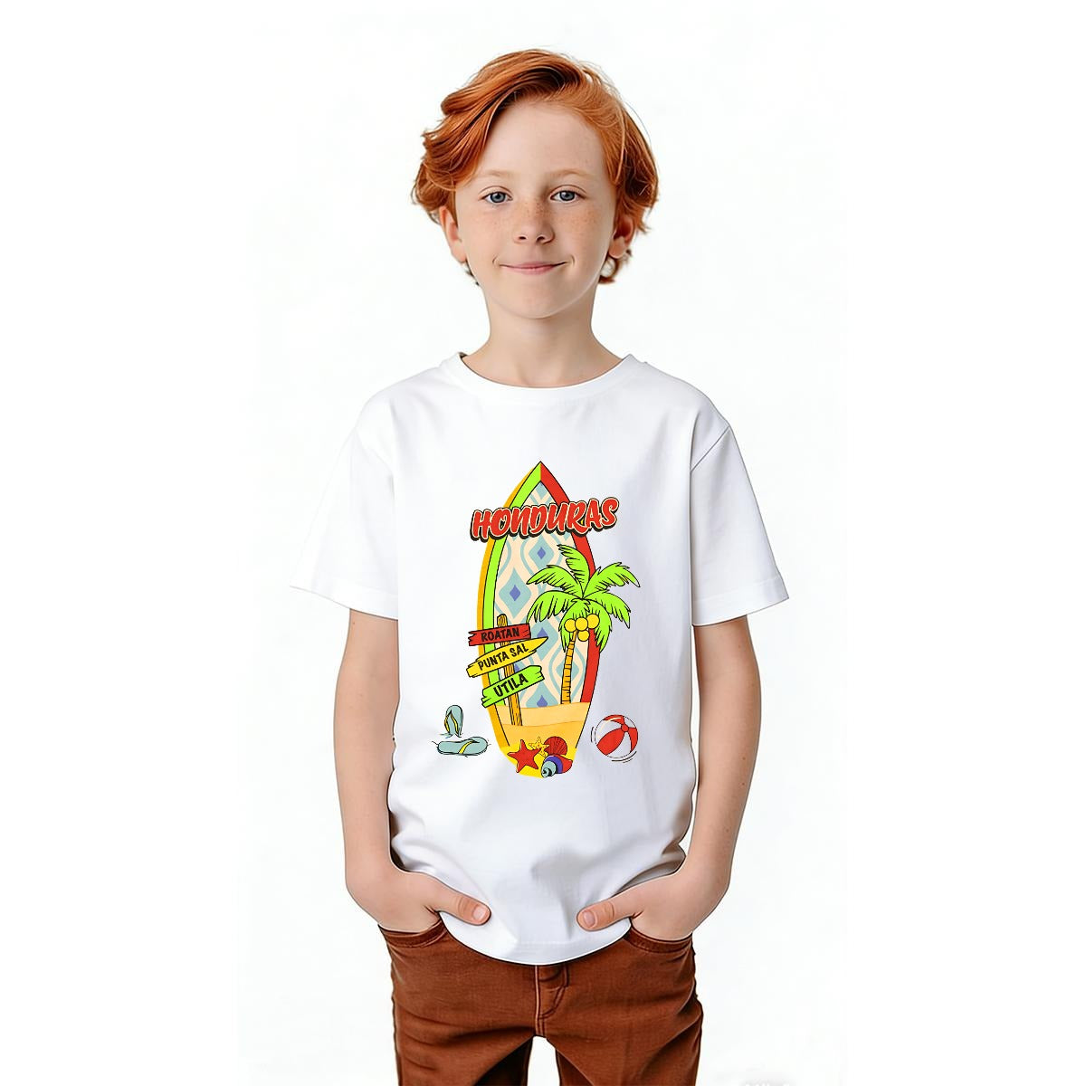 Camiseta Infantil Honduras Tropical Surf – Playera Kids Verano Gildan 5000B