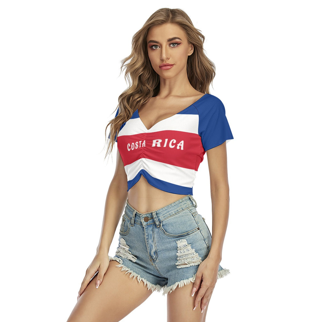 Top Cropped Sexy Costa Rica Mujer con Escote en V