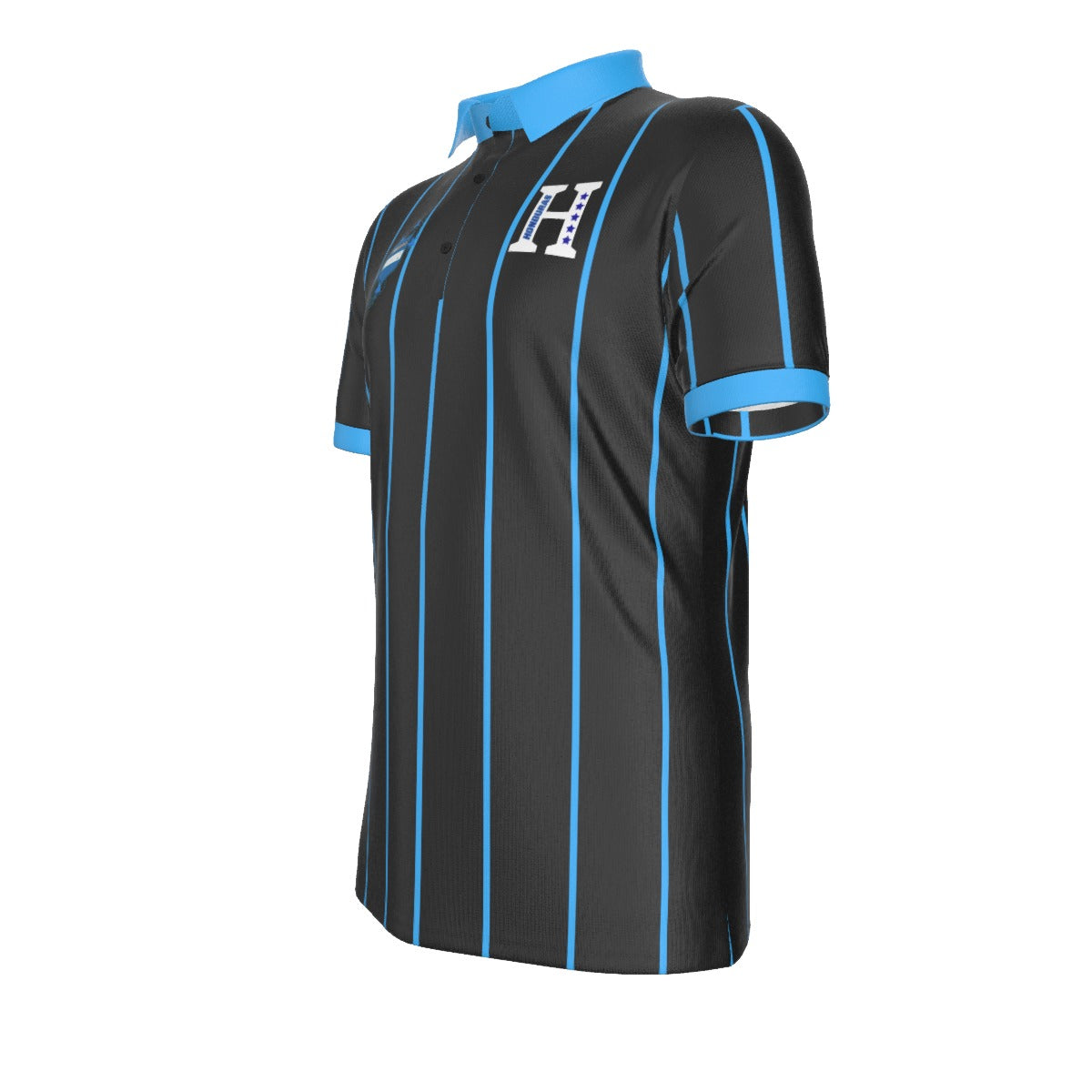 Polo Honduras Negro a Rayas Escudo  Huella Orgullo Nacional