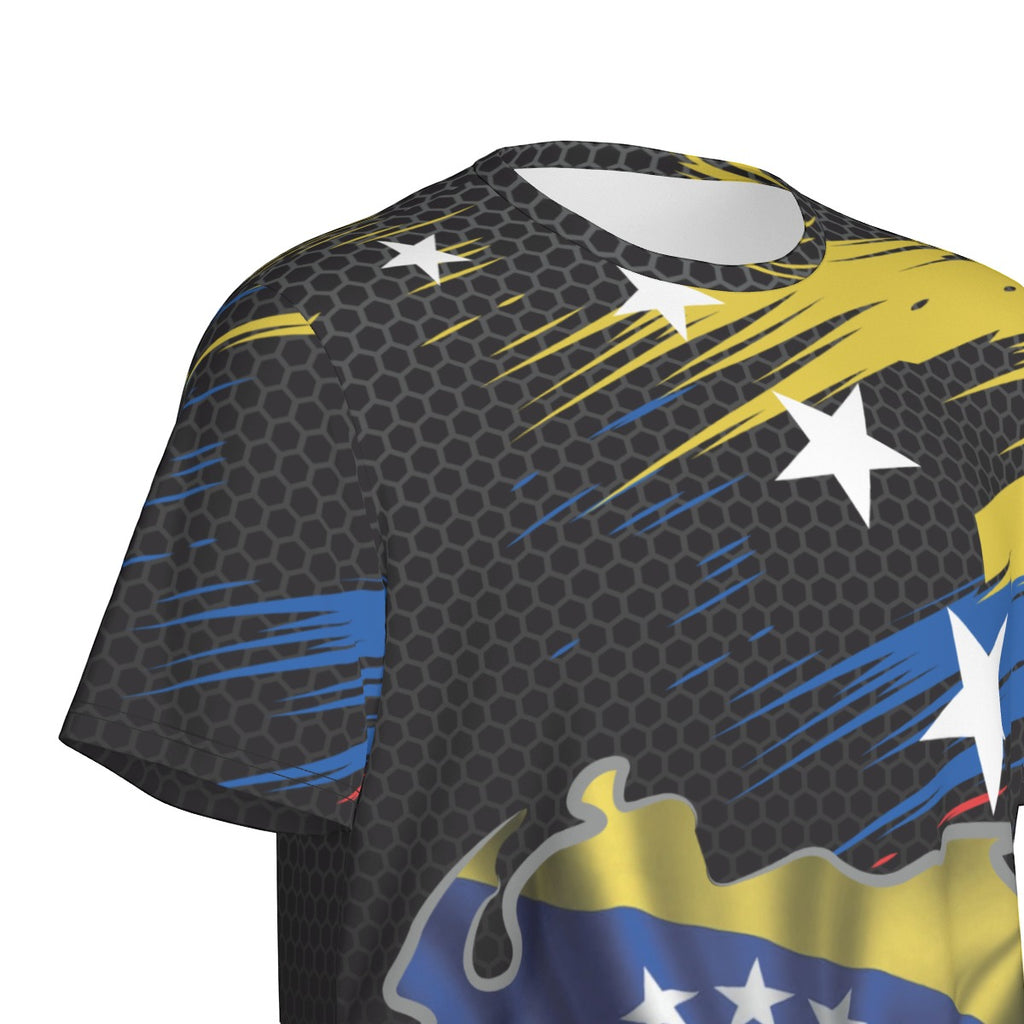 Camiseta Venezuela Mapa Tricolor Estrellas Urbana Unisex