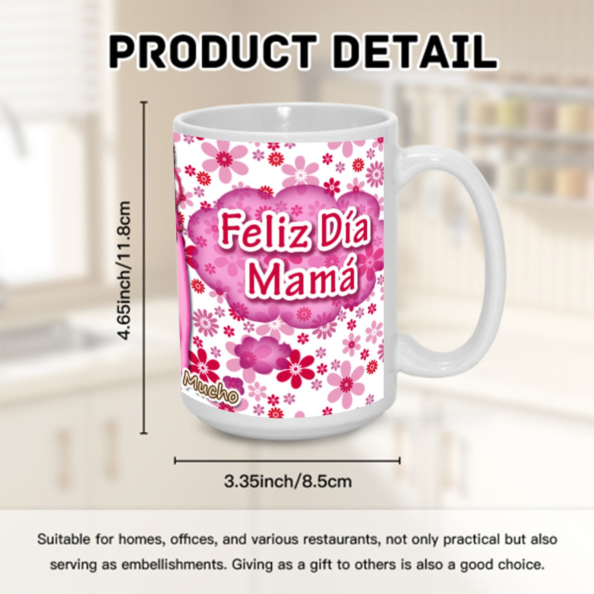 Taza Personalizada Día de la Madre con Foto y Mensaje Feliz Día Mamá