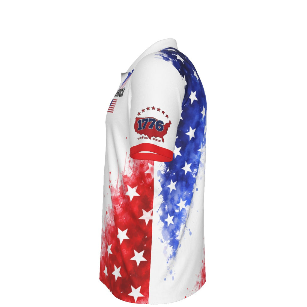 Polo America para Hombre – Diseño Bandera USA Splash