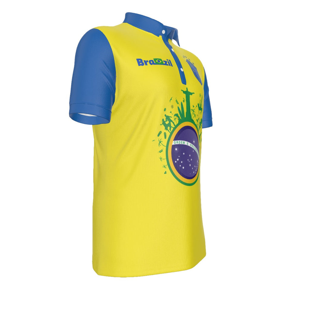 Polo Deportivo Brasil Amarillo con Gráfico Cultural