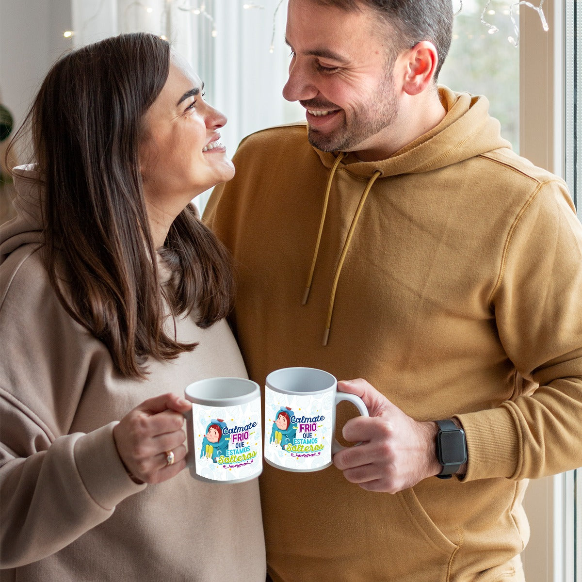 Taza y Tumbler Divertido  Cálmate Frío que Estamos Solteros San Valentin