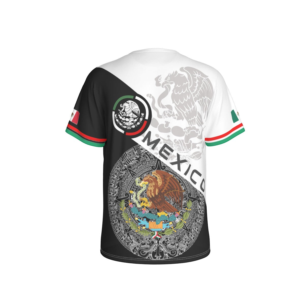 Camiseta México Escudo Nacional y Arte Prehispánico Unisex