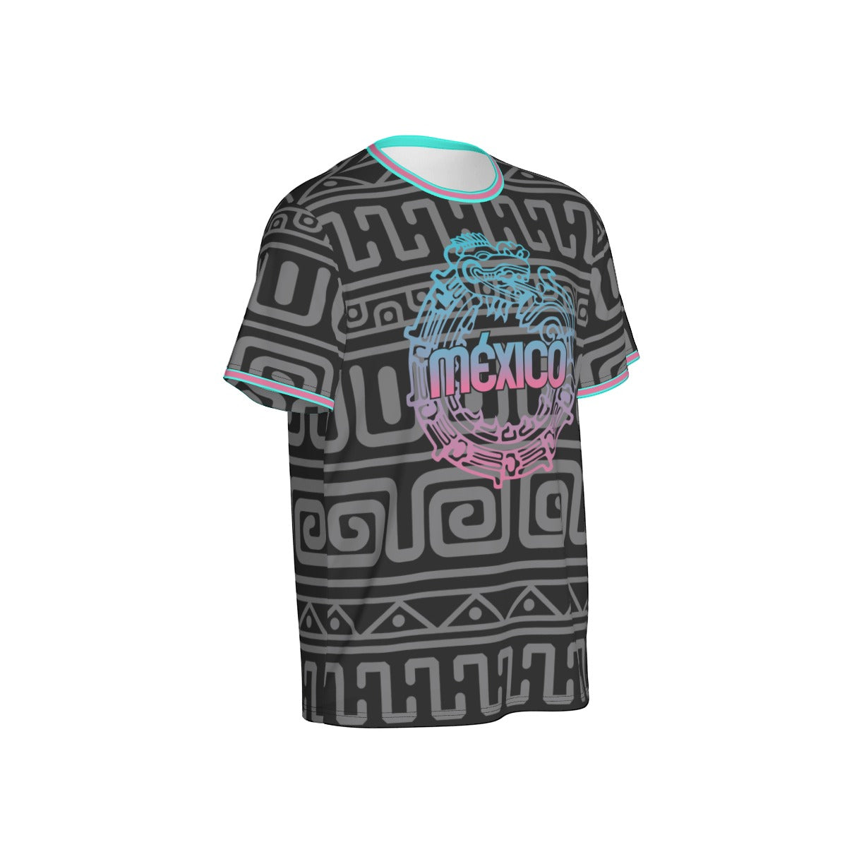 Camiseta México Arte Prehispánico Geométrico Negra Unisex