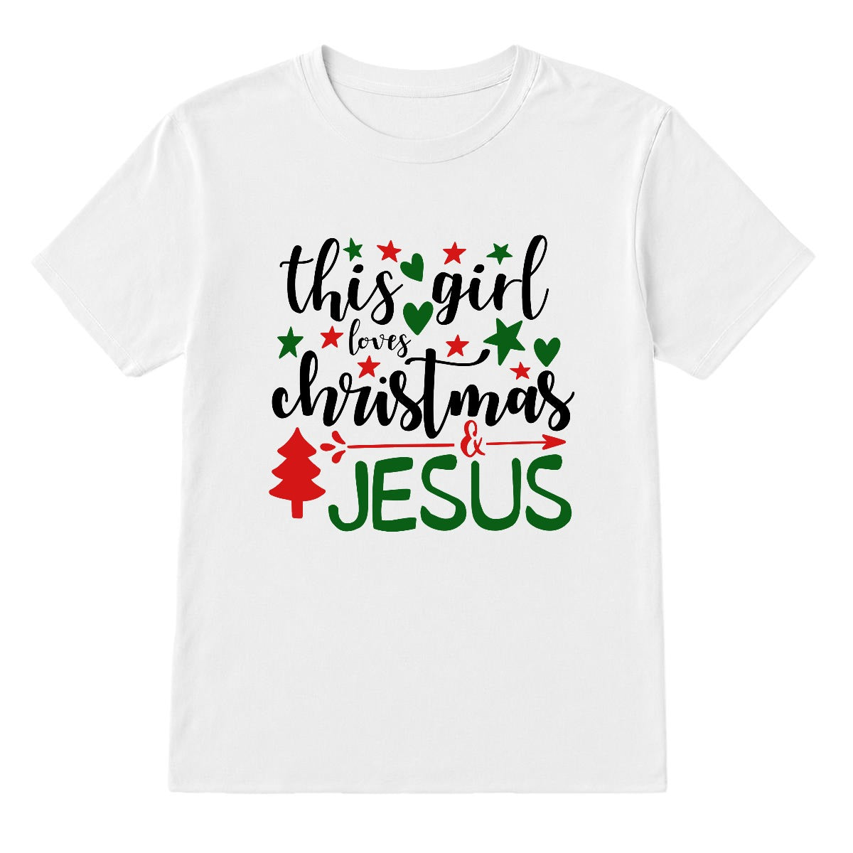 Christian T-Shirt This Girl Loves Christmas & Jesus