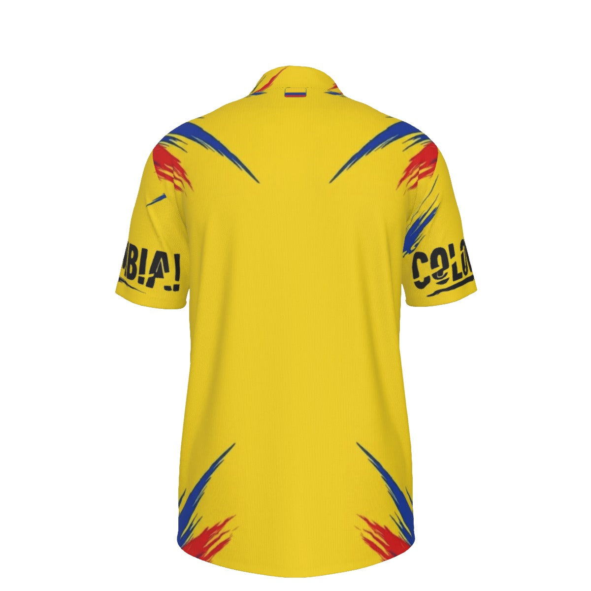 Camisa Tipo Polo de Colombia Deportiva Premium con Diseño de Pinceladas Tricolor