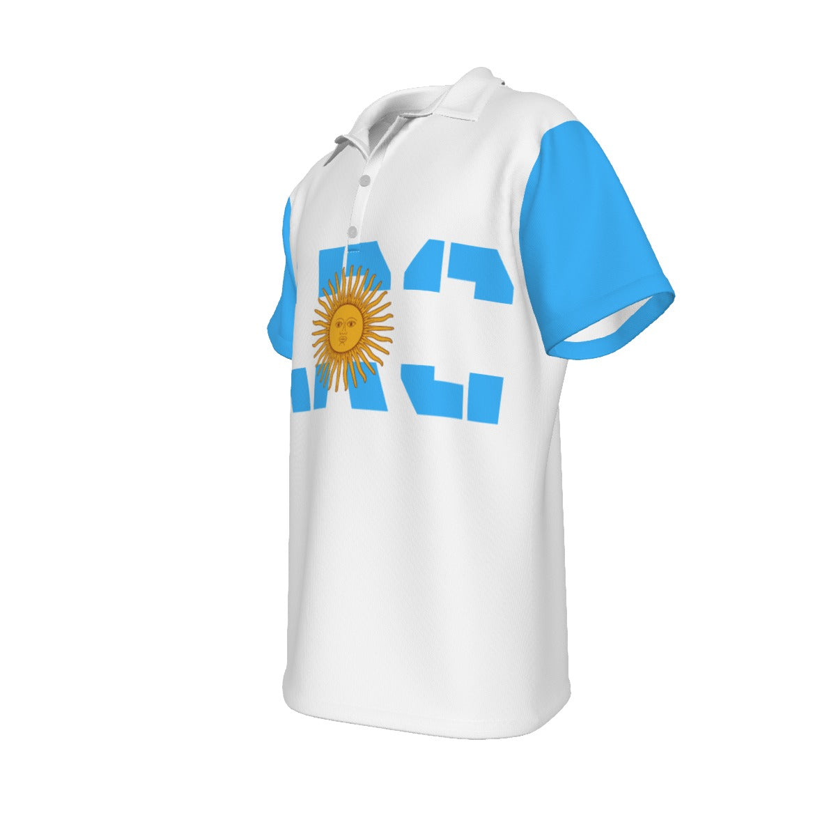 Polo Golf deportivo Argentina Celeste y Sol saliente