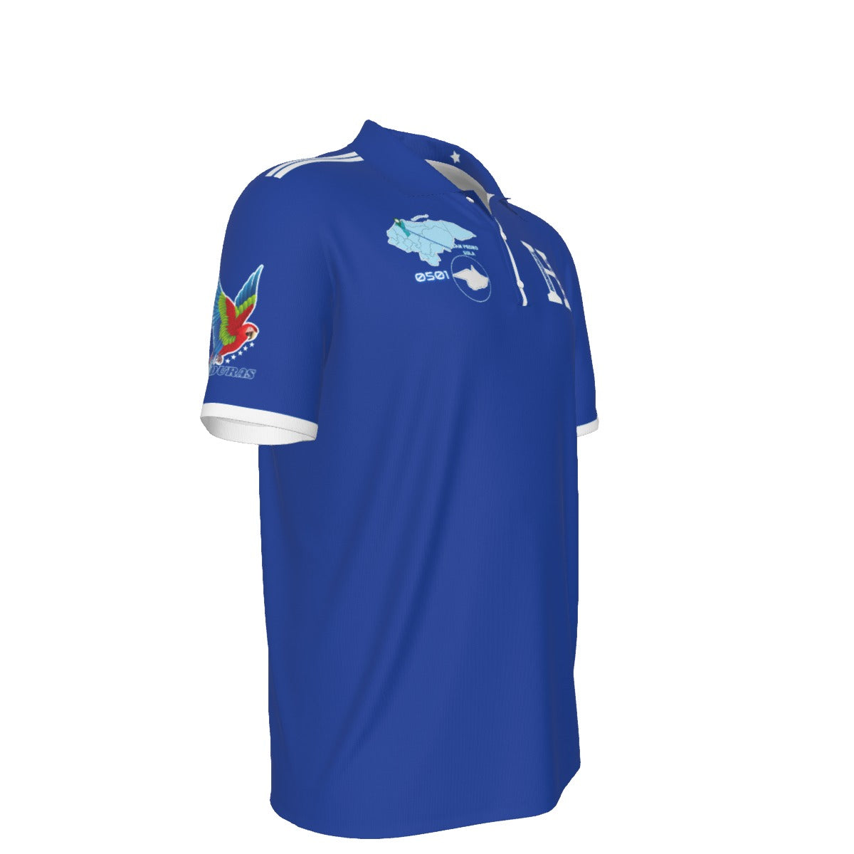 Camisa Honduras Mapa Origen Simbolos Polo Azul Hombre 0501 SPS
