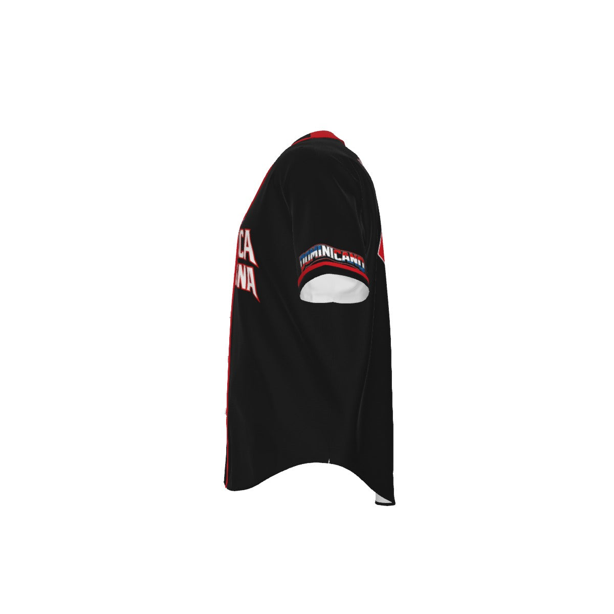 Camiseta Tipo Jersey República Dominicana Negra Personalizable con Nombre y Número