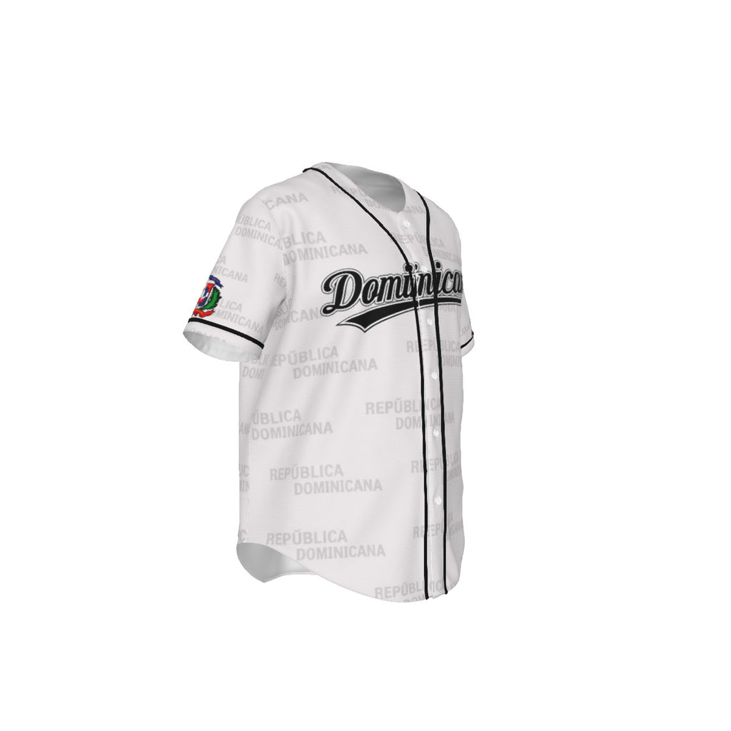 Jersey de béisbol Dominicano gris con escudo República Dominicana