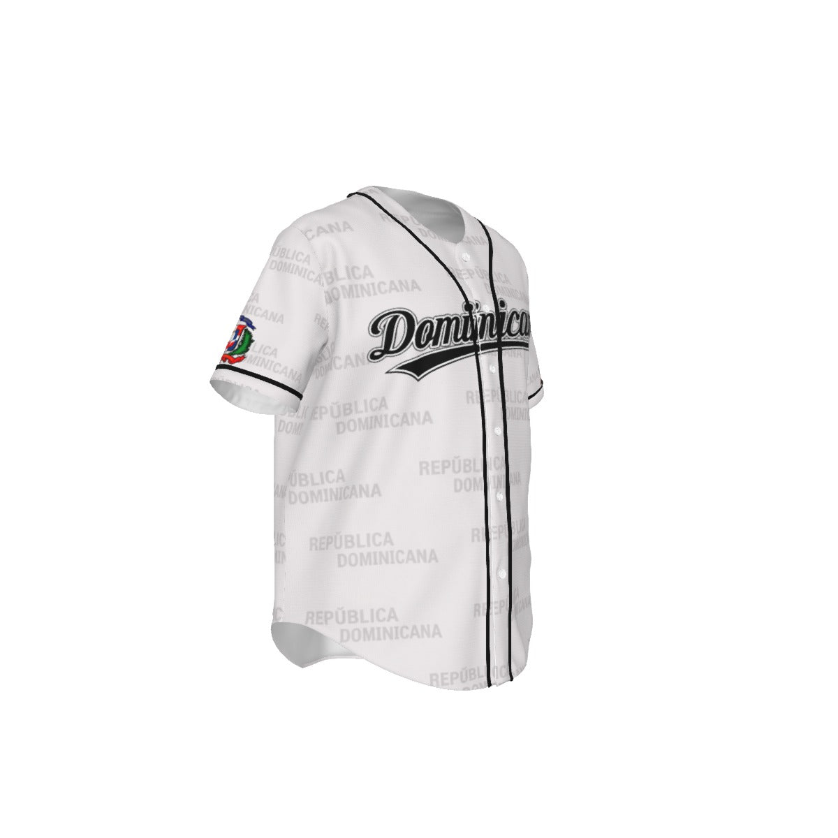 Jersey de béisbol Dominicano gris con escudo República Dominicana