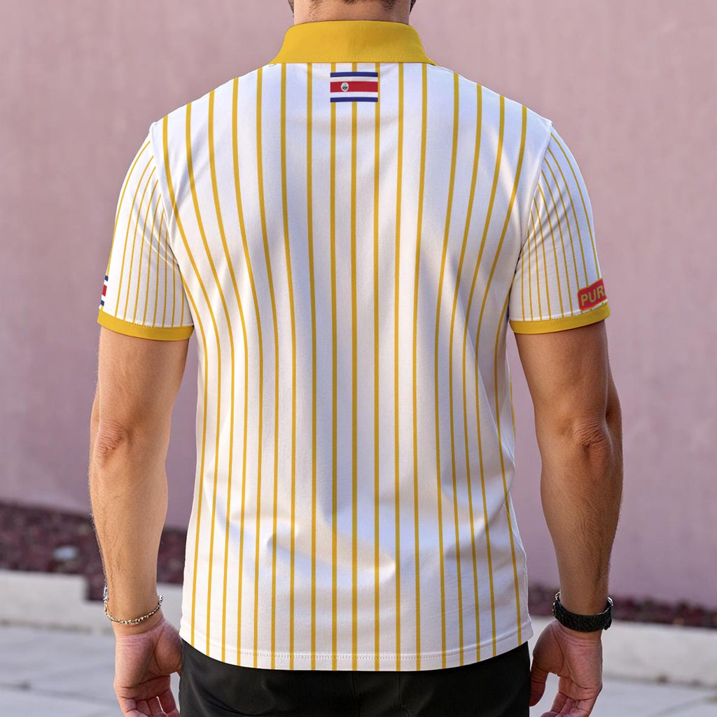Polo Costa Rica Golden Patriótico para Hombre – Estilo Deportivo y Casual