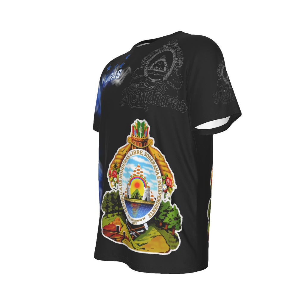 Camiseta Honduras Escudo Y Humo Cultural Orgullo Patrio Unisex