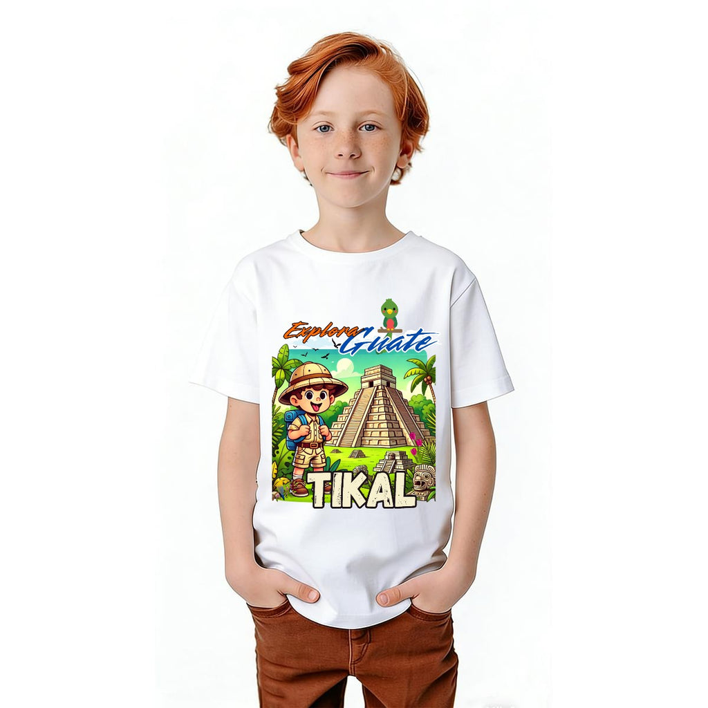 Camiseta Juvenil Explora Guatemala Tikal Diseño Infantil