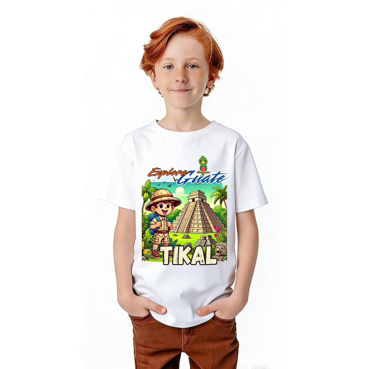 Camiseta Juvenil Explora Guatemala Tikal Diseño Infantil