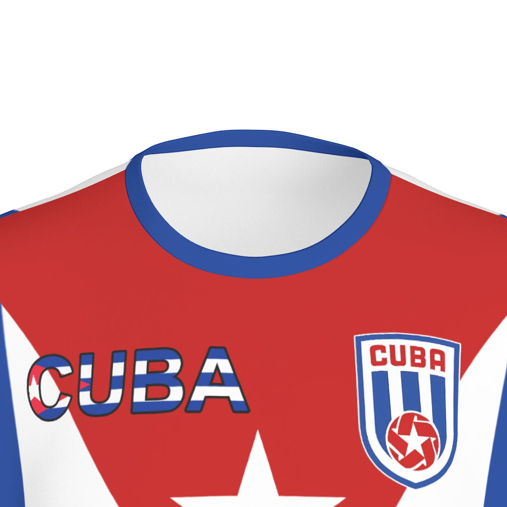 Camiseta Deportiva Cuba Bandera Azul y Blanca