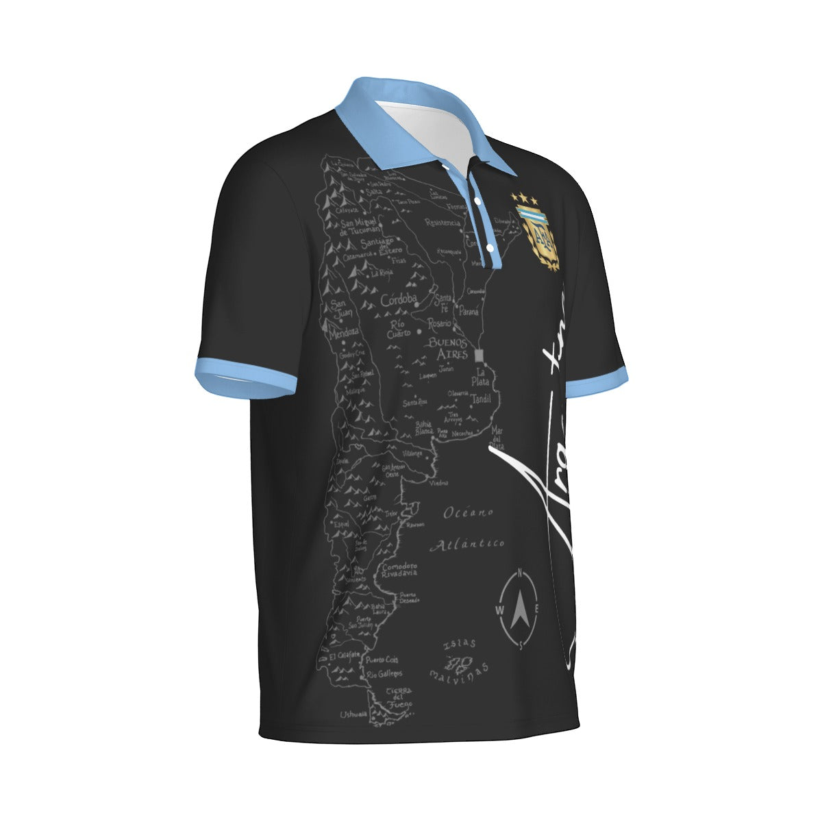 Camiseta Tipo Polo Argentina Mapa – Identidad Nacional (Hombre)