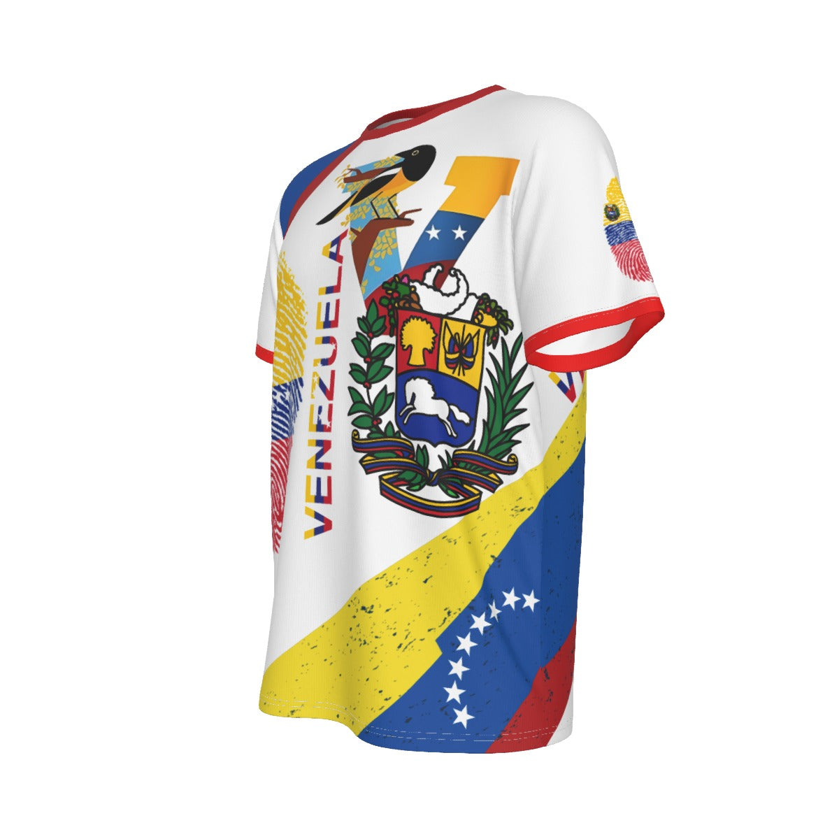 Camiseta Venezuela Identidad Nacional – Huella, Escudo y Tricolor Unisex