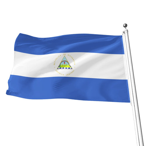 Bandera de Nicaragua Azul y Blanco con Escudo Nacional
