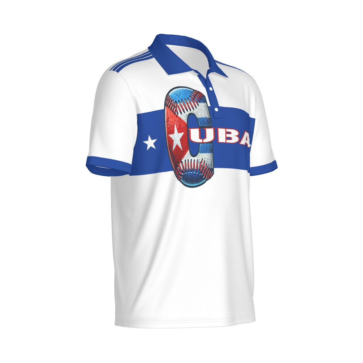 Camisa Polo Cuba Franja– Béisbol y Orgullo Nacional Unisex