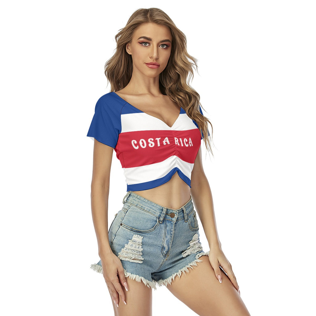Top Cropped Sexy Costa Rica Mujer con Escote en V