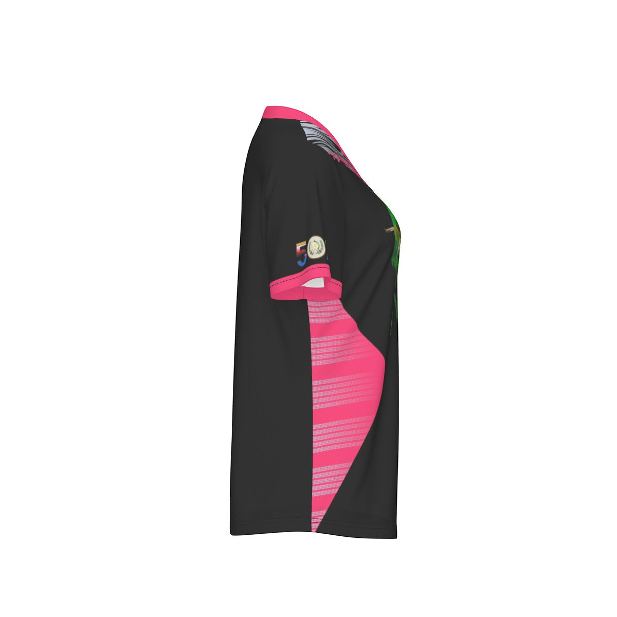 Camisa Guatemala Ave Nacional Negra Detalles Rosa Mujer