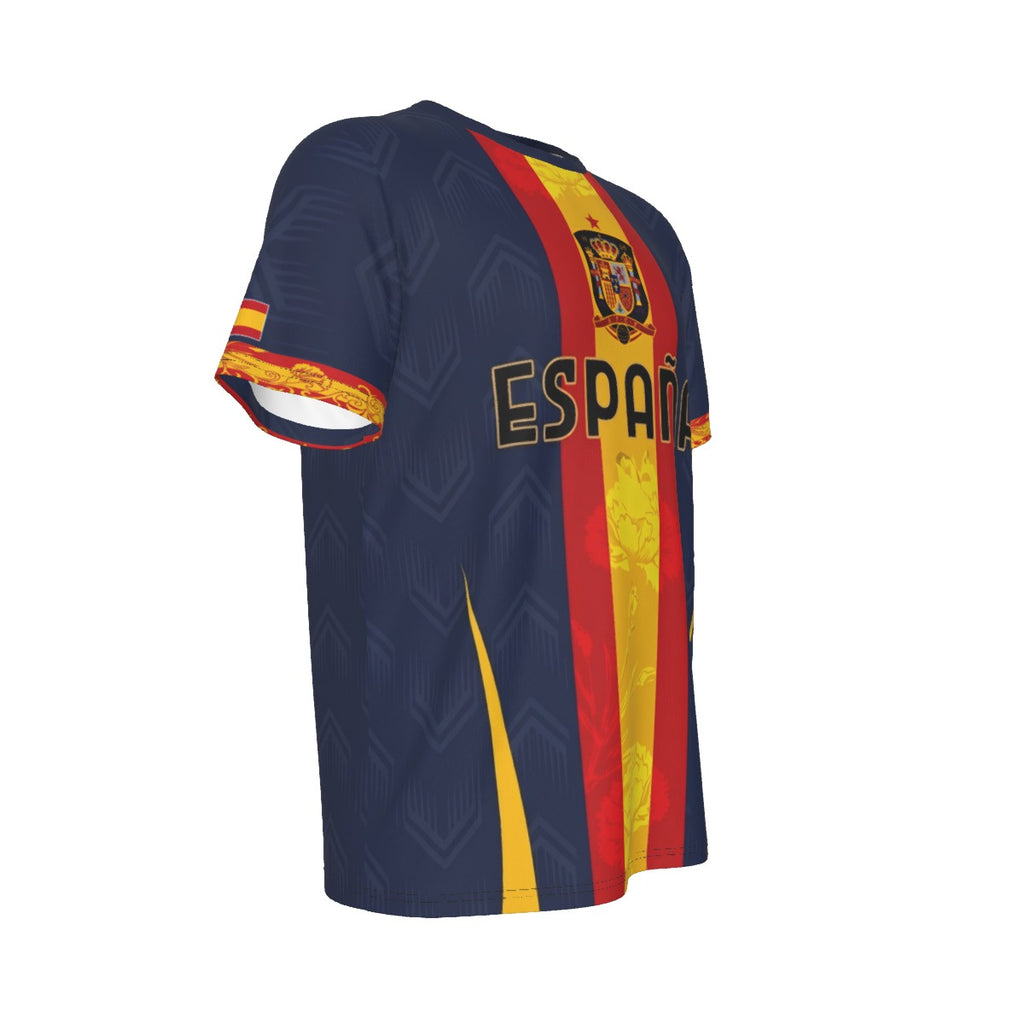 Camiseta España Premium con Diseño de Claveles y Escudo Real
